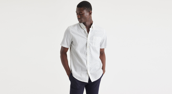 dockers Signature Stain Defender Shirt Classic Fit Bel Air Blue