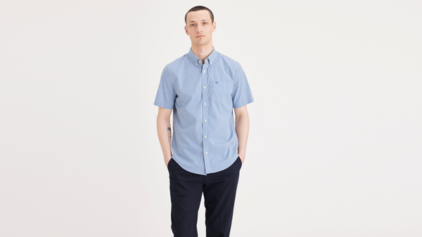 dockers Signature Stain Defender Shirt Classic Fit Blue