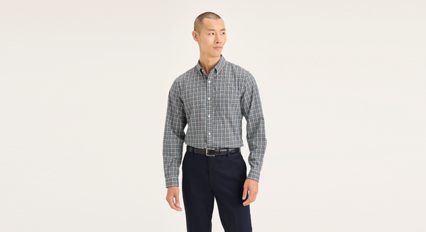 dockers Signature Stain Defender Shirt Classic Fit Blue