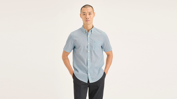 dockers Signature Stain Defender Shirt Classic Fit Blue