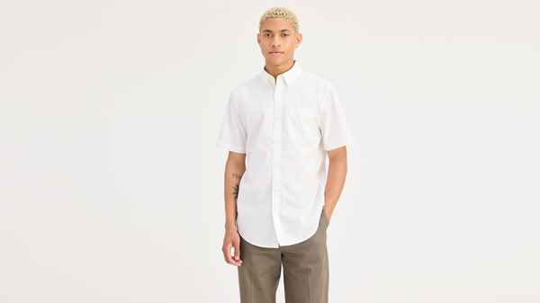 dockers Signature Stain Defender Shirt Classic Fit Lucent White