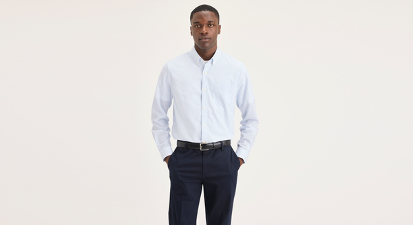dockers Signature Stain Defender Shirt Classic Fit Lucent White