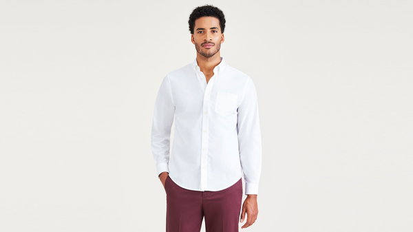 dockers Signature Stain Defender Shirt Classic Fit Lucent White