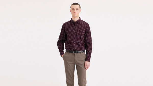 dockers Signature Stain Defender Shirt Classic Fit Purple