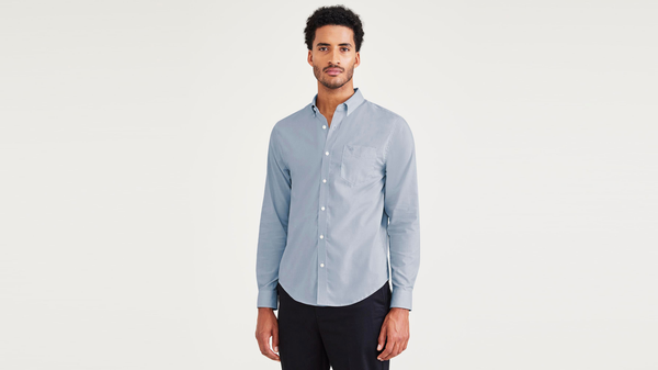 dockers Signature Stain Defender Shirt Classic Fit Subdued Blue