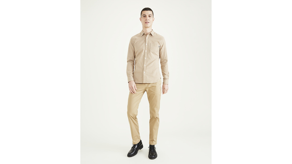 dockers Stretch Oxford Shirt Slim Fit Petaluma Sahara Khaki