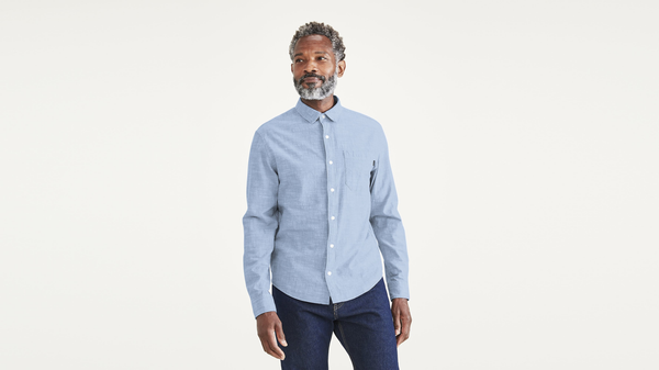 dockers Ultimate Shirt Regular Fit Light Blue Acid Wash