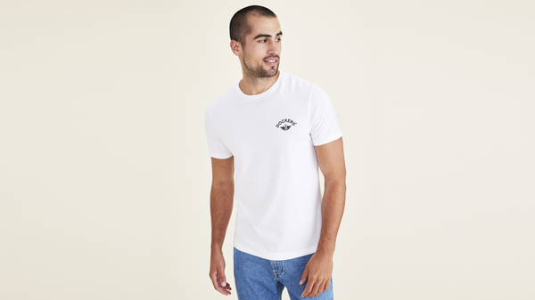 dockers Wings & Anchor Graphic Tee Slim Fit Lucent White