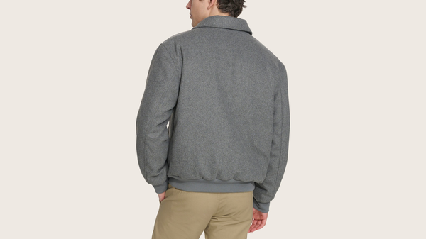 Dockers Wool Blend Laydown Collar Bomber Jacket Grey