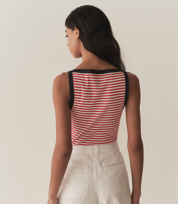 Dôen ANDREA TANK ROUGE NANTUCKET STRIPE