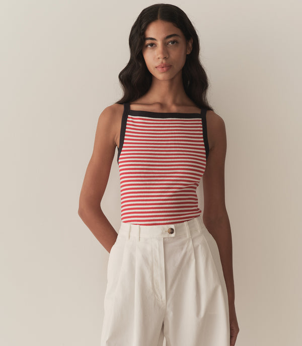 dôen ANDREA TANK ROUGE NANTUCKET STRIPE