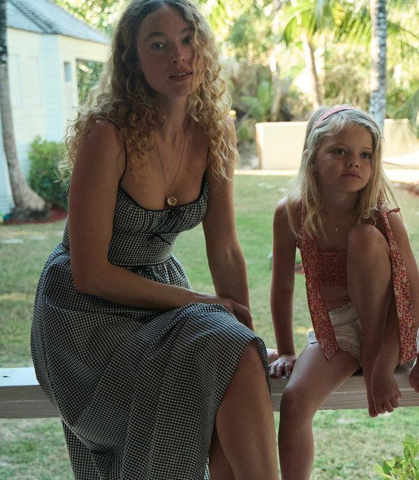 Dôen BELLINE DRESS ROUGE LA MADDALENA GINGHAM