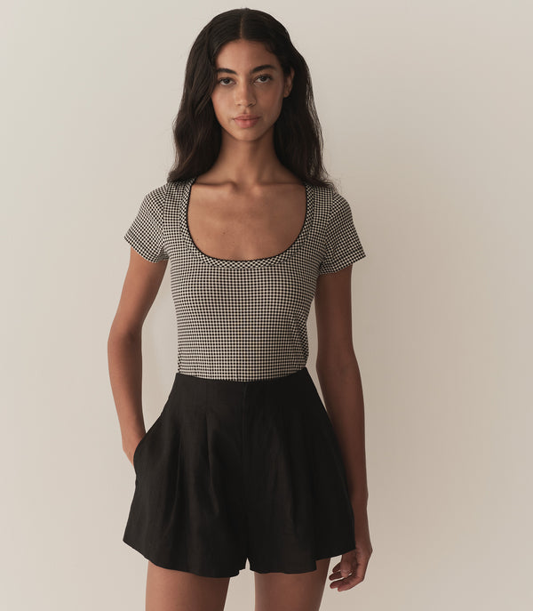 Dôen BRIGITTE TEE NOIR LA MADDALENA GINGHAM
