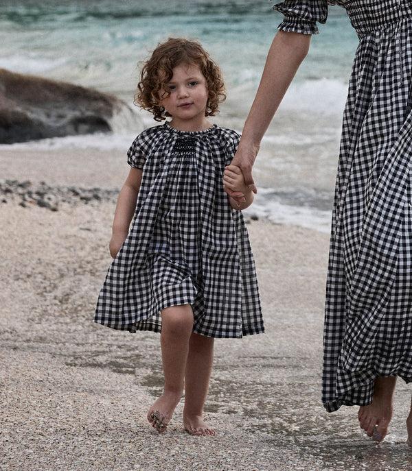 Dôen ESA DRESS NOIR GRETA GINGHAM