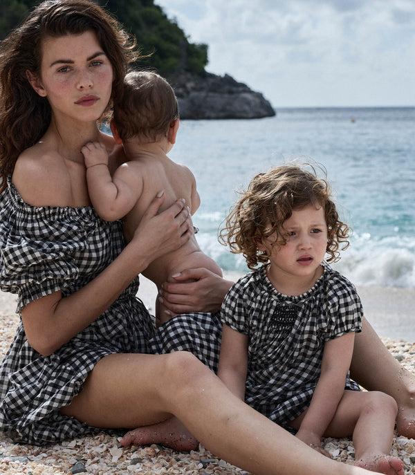 Dôen ESA DRESS NOIR GRETA GINGHAM