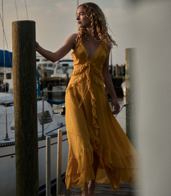 Dôen EVELINA DRESS GOLDEN ACACIA