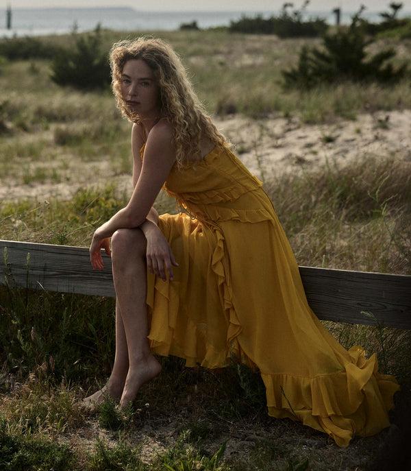 Dôen EVELINA DRESS GOLDEN ACACIA