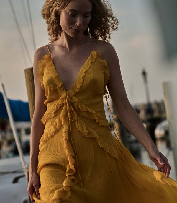 Dôen EVELINA DRESS GOLDEN ACACIA