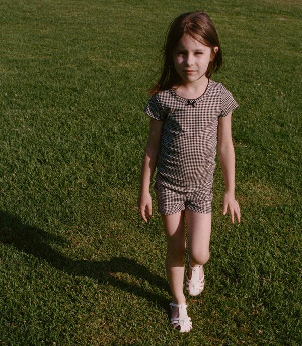 Dôen HUCKLEBERRY TEE NOIR LA MADDALENA GINGHAM