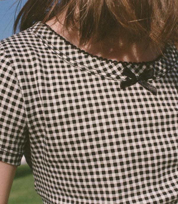 Dôen HUCKLEBERRY TEE NOIR LA MADDALENA GINGHAM