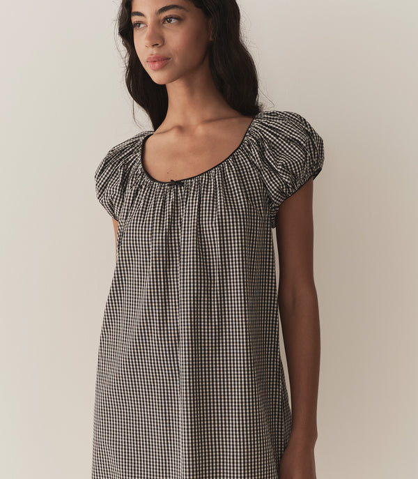 Dôen JULIA DRESS NOIR LA MADDALENA GINGHAM