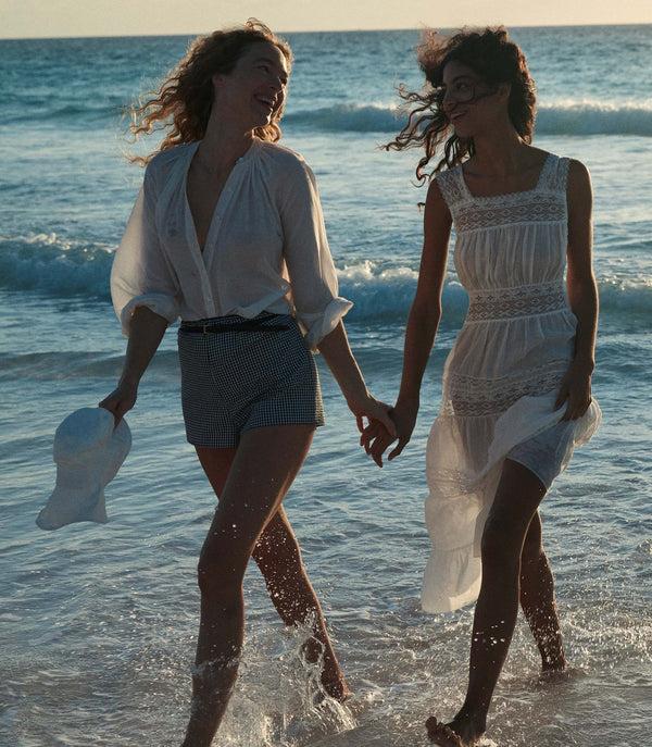 Dôen LARENA SHORT NOIR LA MADDALENA GINGHAM