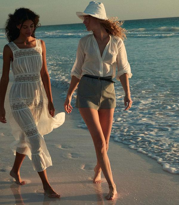 dôen LARENA SHORT NOIR LA MADDALENA GINGHAM