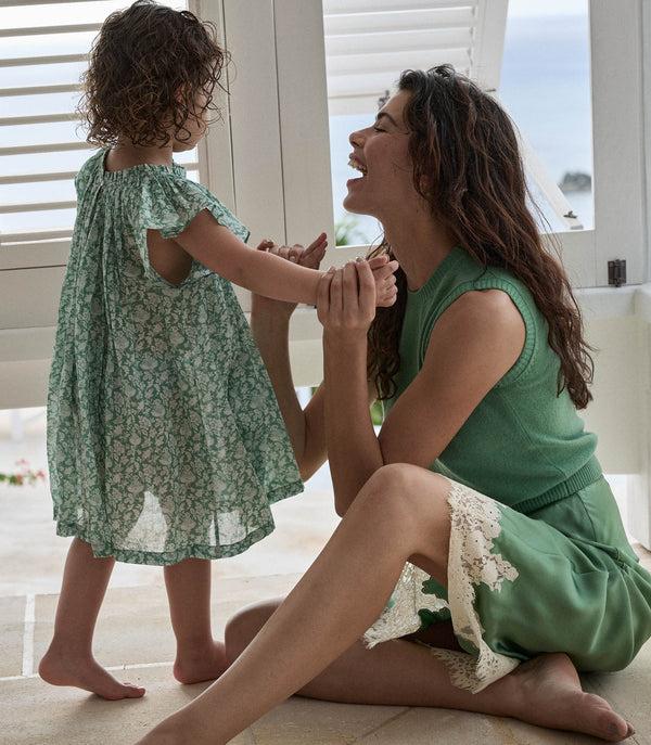 Dôen LIESEL DRESS PERIDOT TEA FLORAL