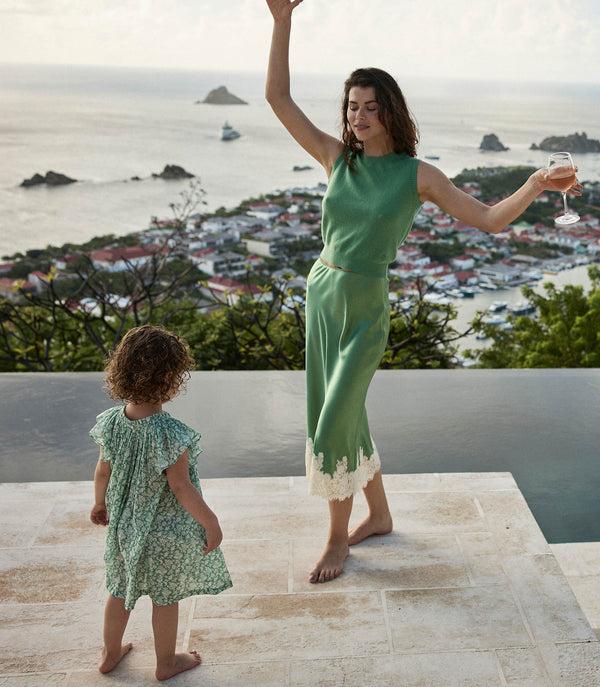 Dôen LIESEL DRESS PERIDOT TEA FLORAL