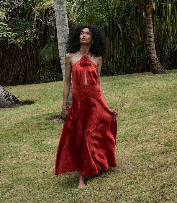 Dôen LILAIA DRESS FIERY CORAL