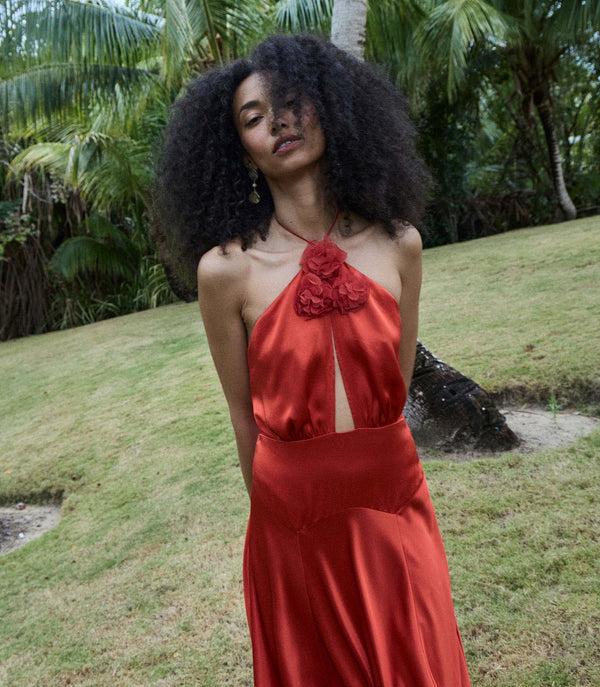 Dôen LILAIA DRESS FIERY CORAL