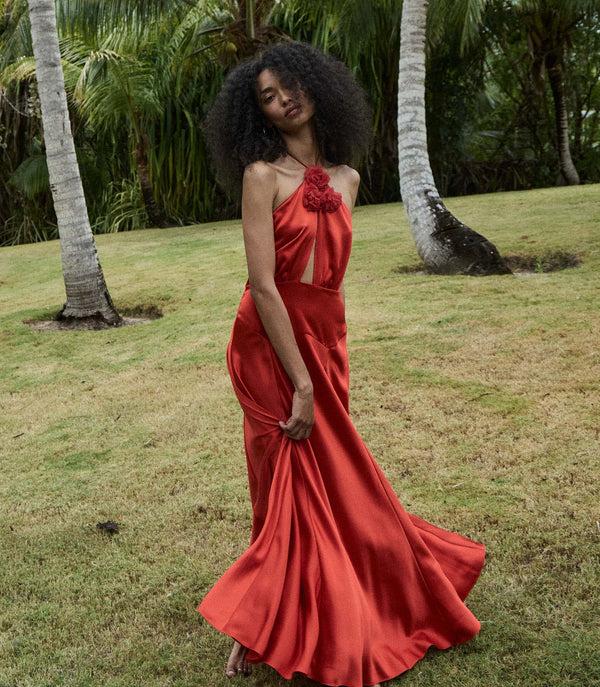 dôen LILAIA DRESS FIERY CORAL