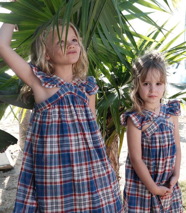 dôen LITTLE NISHA DRESS COTE D’AZUR PLAID