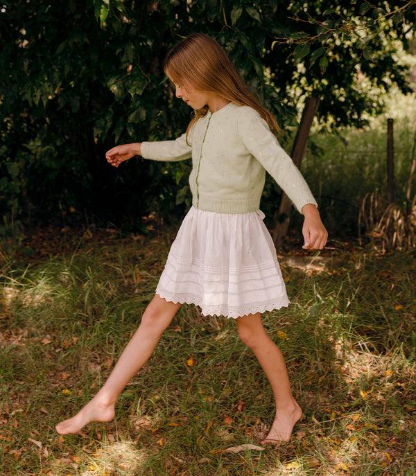 Dôen LITTLE PAILLETTE CARDIGAN MINT TEA