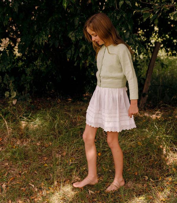 Dôen LITTLE PAILLETTE CARDIGAN MINT TEA