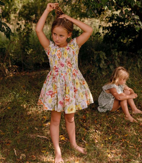 dôen MAE DRESS BLANC ANEMONE BLOOM