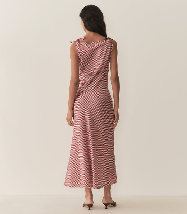 Dôen MARISELLE DRESS MULBERRY VALENCIA GINGHAM