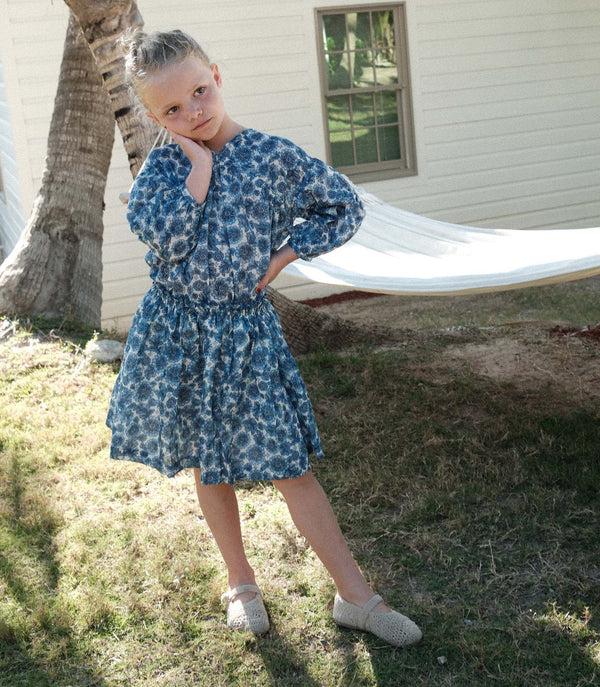 dôen MILIANNE SKIRT BLEU SOLEIL FLEURIT