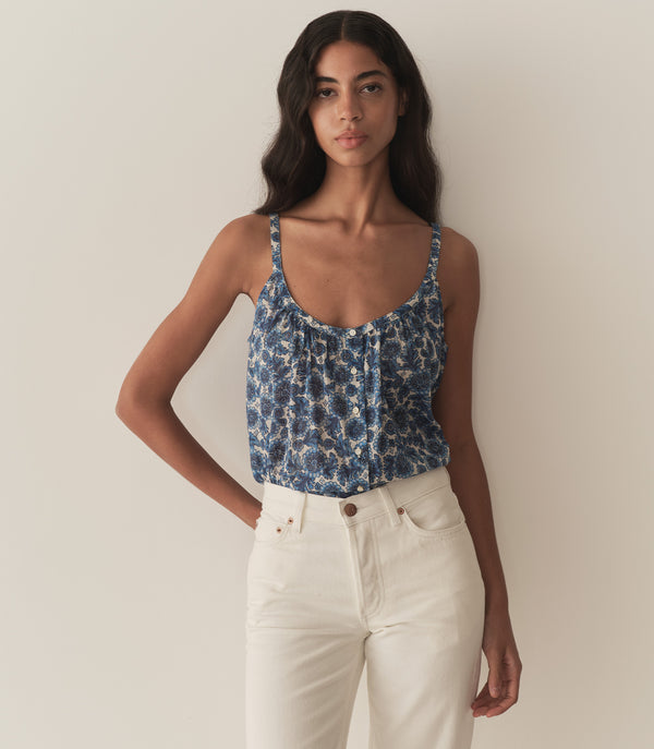 dôen NALINA TOP BLEU SOLEIL FLEURIT