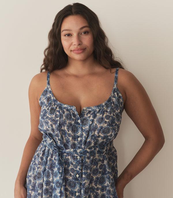 Dôen NEVITA DRESS BLEU SOLEIL FLEURIT