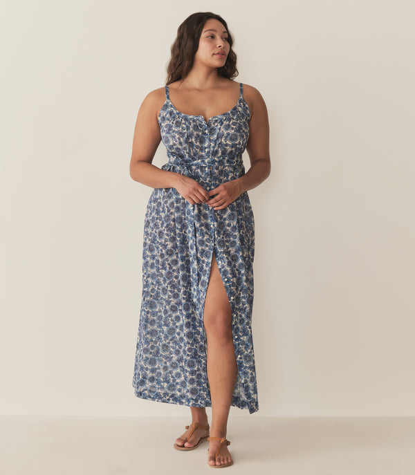 Dôen NEVITA DRESS BLEU SOLEIL FLEURIT