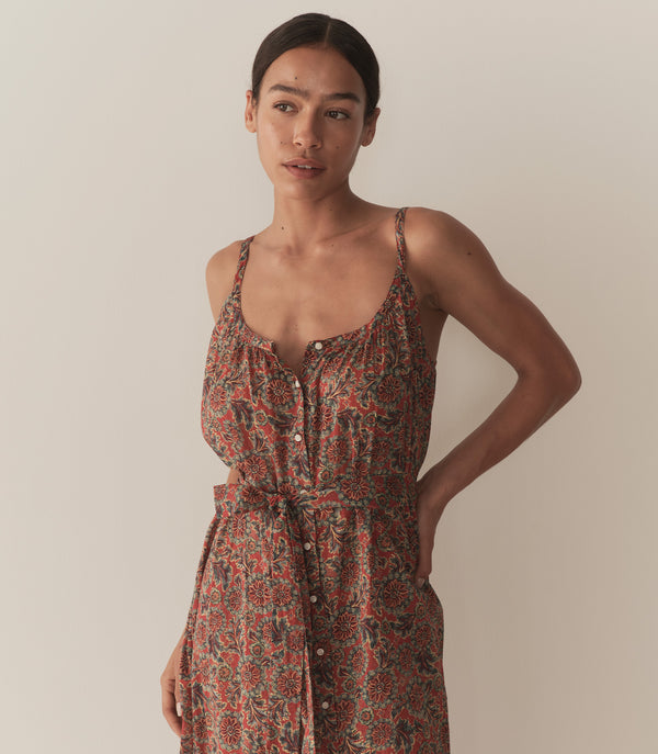 Dôen NEVITA DRESS BLEU SOLEIL FLEURIT