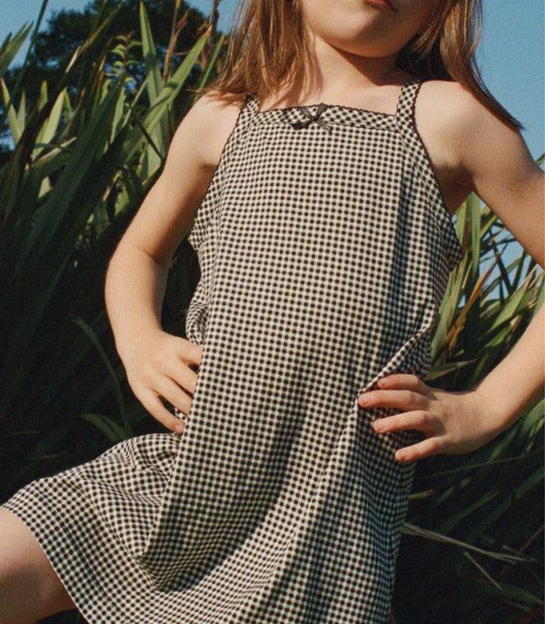 Dôen NIXIE DRESS NOIR LA MADDALENA GINGHAM