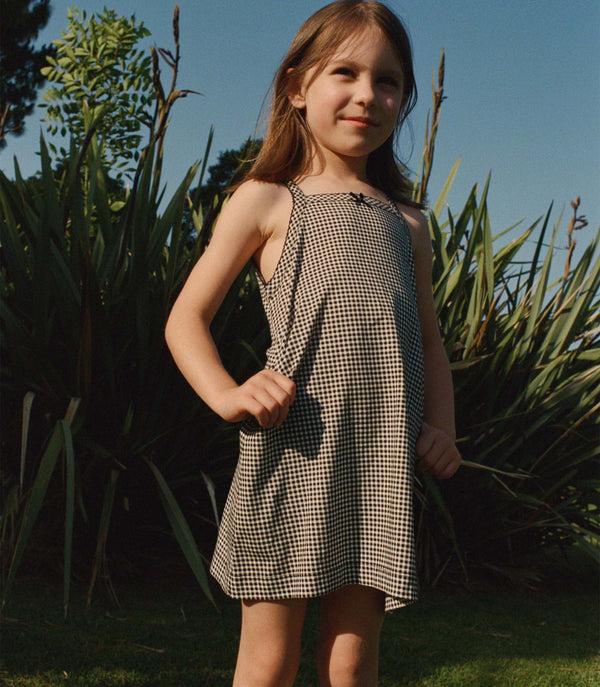 dôen NIXIE DRESS NOIR LA MADDALENA GINGHAM