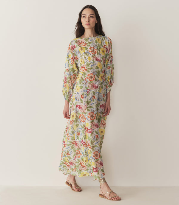 dôen OLIANA DRESS BLANC ANEMONE BLOOM