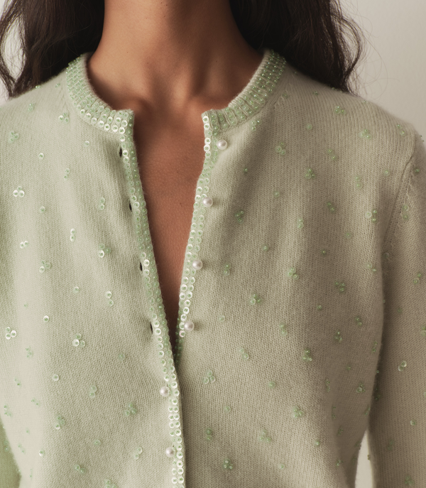 Dôen PAILLETTE CARDIGAN MINT TEA