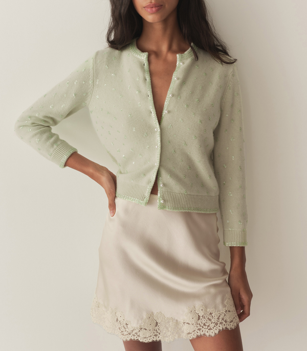 dôen PAILLETTE CARDIGAN MINT TEA