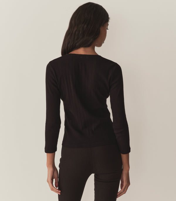 Dôen PAOLA TEE BLACK QUELLE JOLIE POINTELLE