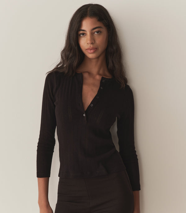 dôen PAOLA TEE BLACK QUELLE JOLIE POINTELLE