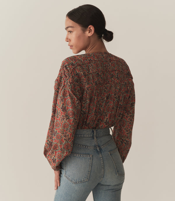 Dôen RENELLE TOP L'ORANGE SOLEIL FLEURIT